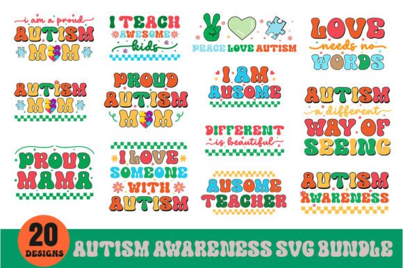 Autism Awareness Retro Svg Bundle