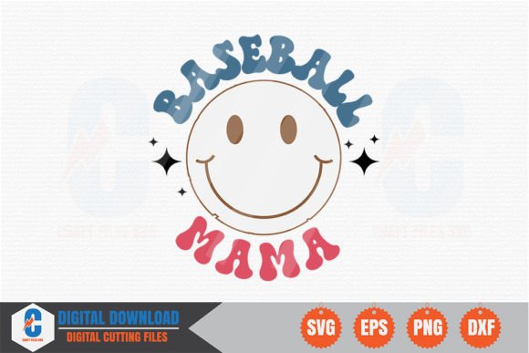 Baseball Mama Retro SVG Graphics & Crafts