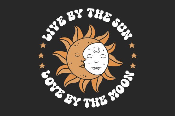 Boho Mystical Sun Moon SVG Graphics for Crafts