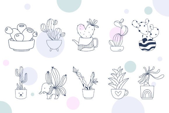 Cactus Succulents SVG for Graphics and Crafts