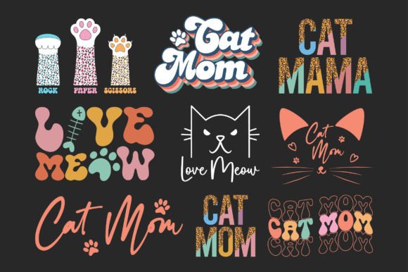 Cat Mom Mama SVG Sublimation Bundle: Graphics & Crafts