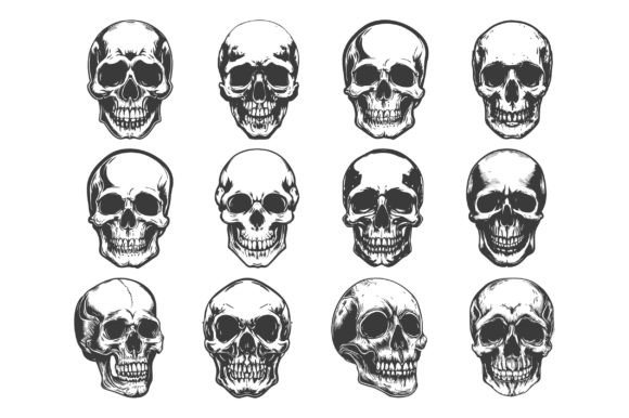 Skull Head Vector SVG Sublimation Bundle