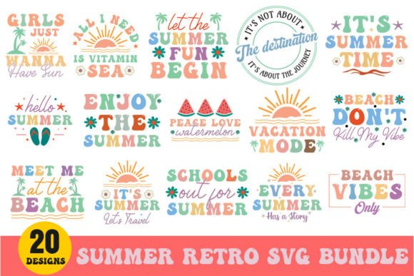 Summer Retro Svg Bundle: Graphics and Crafts for Local Business